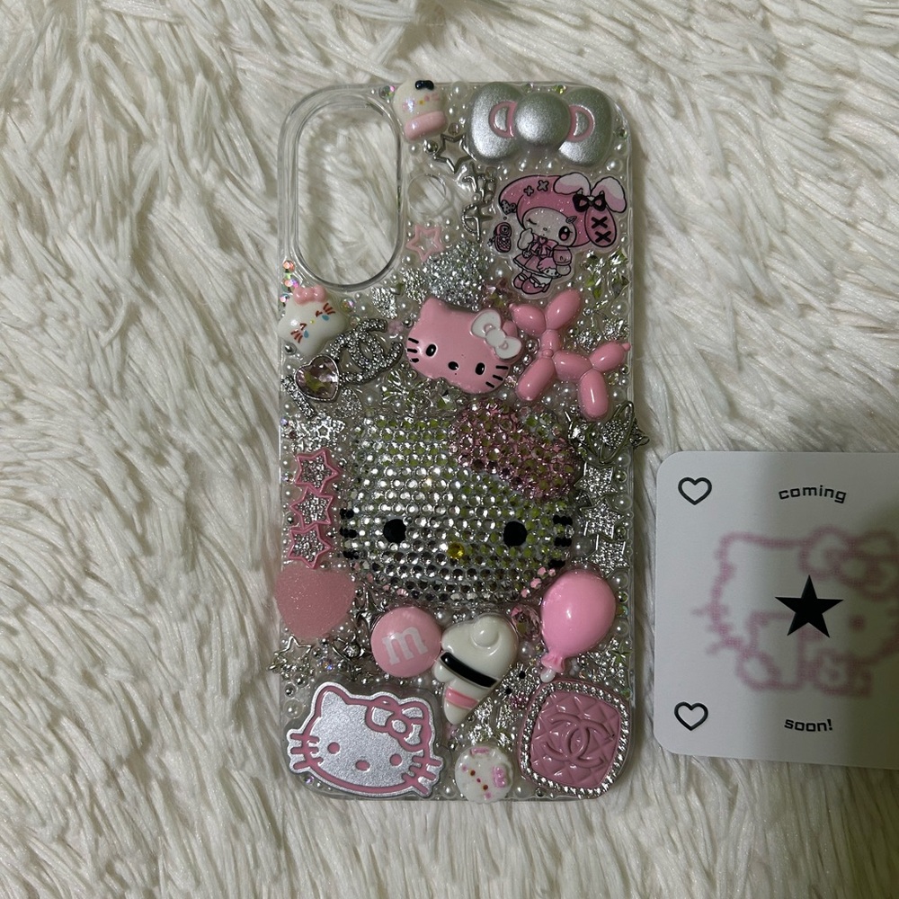 Handmade iPhone 16 Junk Case Bling Hello Kitty Girly Kawaii Luxury Y2K